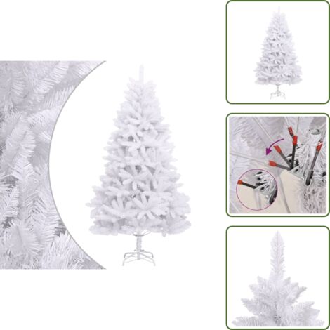 Árbol de Navidad con soporte - vidaXL Árbol de Navidad artificial con bisagras y soporte blanco 300cm - Árbol de Navidad exterior