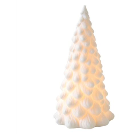 Árbol de Navidad de cerámica con luz, decoración navideña vintage de porcelana con luz para las fiestas B