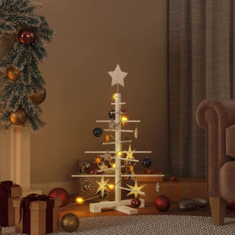 Árbol de Navidad de madera de adorno madera maciza pino 75 cm vidaXL