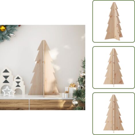 Árbol de Navidad de Madera - vidaXL Árbol de Navidad de madera de adorno madera maciza pino 69,5 cm - Adorno Navideño