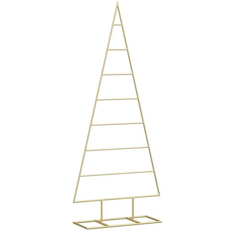 Árbol de Navidad de metal con soporte Dorado 125 cm vidaXL