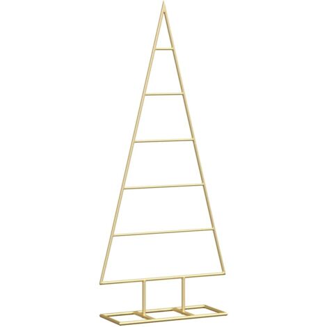 Árbol de Navidad de metal con soporte Dorado 90 cm vidaXL