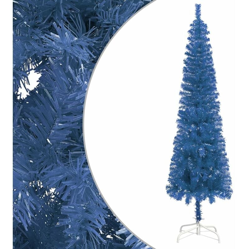 

arbol de Navidad delgado azul 210 cm