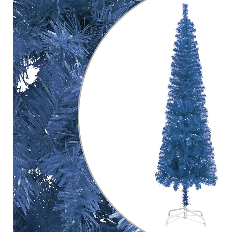 

Árbol de Navidad delgado azul 210 cm