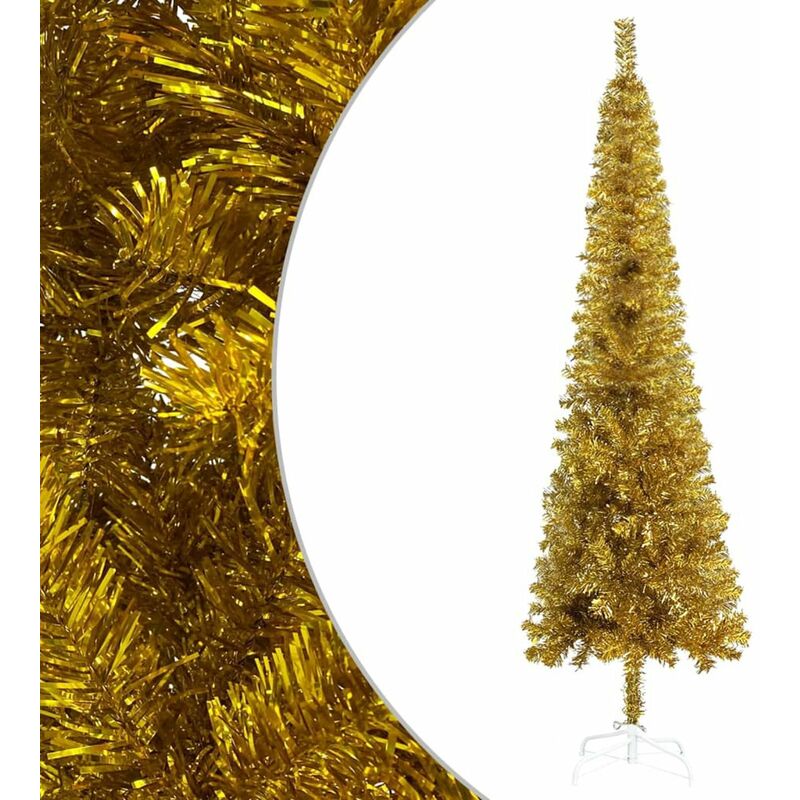 

arbol de Navidad delgado dorado 240 cm