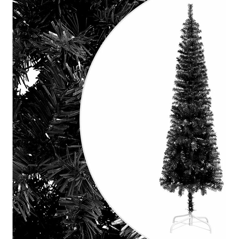 

Happyshopping - arbol de Navidad delgado negro 120 cm