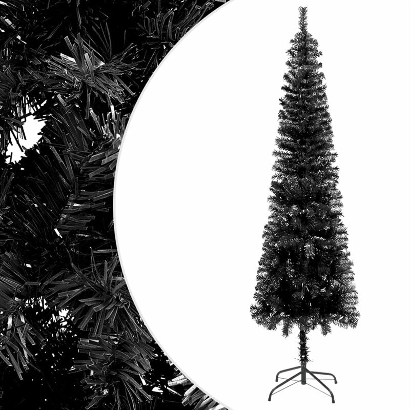 

Happyshopping - arbol de Navidad delgado negro 210 cm