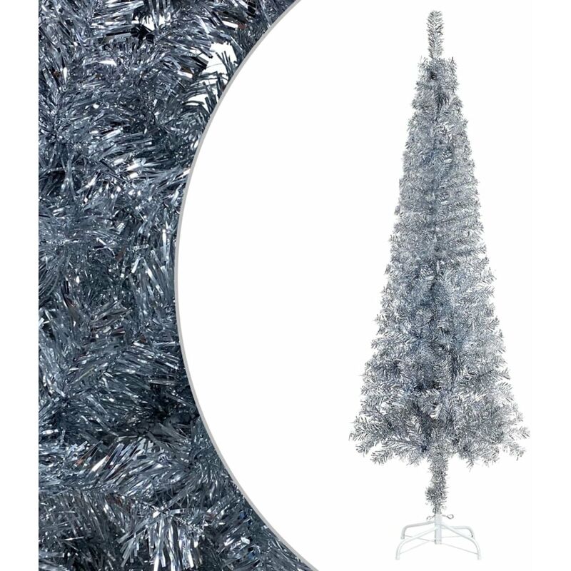 

arbol de Navidad delgado plateado 240 cm