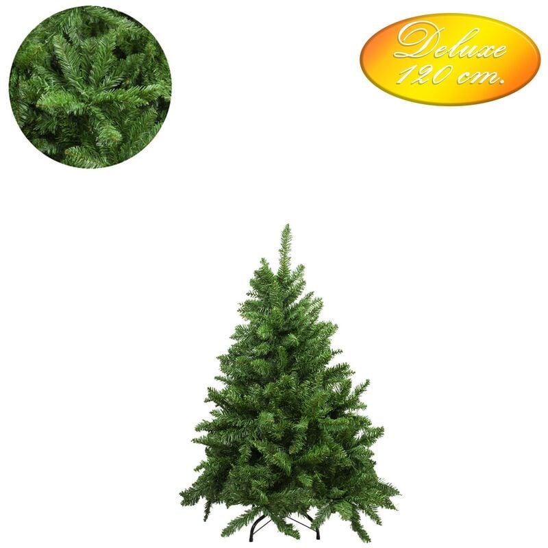 

Árbol de navidad modelo deluxe de 120 cm. de altura. con más de 408 ramas en pvc. abeto frondoso. soporte metálico.