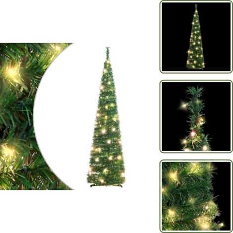 Árbol de Navidad desplegable - vidaXL Árbol de Navidad artificial desplegable 50 LED verde 120 cm - Árbol de Navidad con 8 modos