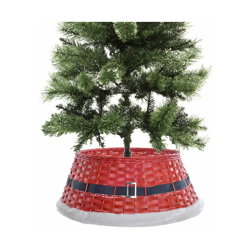 

Base Christmas Tree DKD Home Decor Madera Mimbre Papá Noel (70 x 70 x 28 cm)