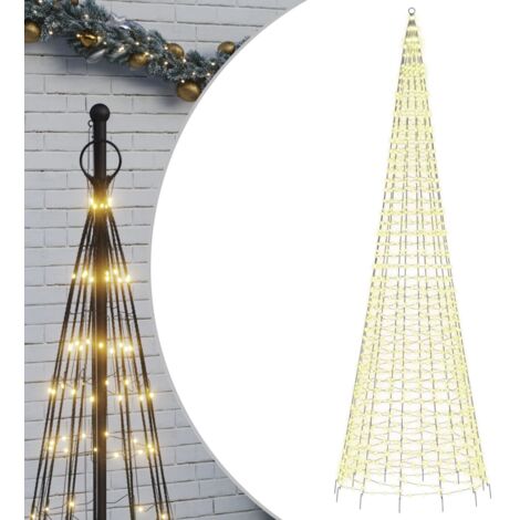 Árbol de Navidad en asta bandera 1534 LED blanco cálido 500 cm vidaXL