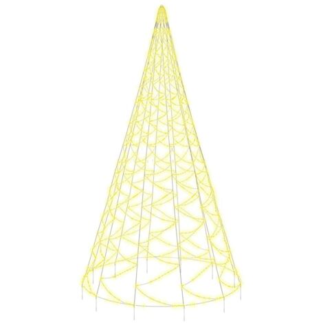 Árbol de Navidad en asta bandera 3000 LED blanco cálido 800 cm vidaXL