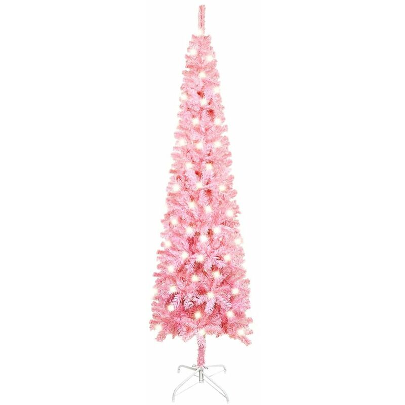 

Happyshopping - arbol de Navidad estrecho con LED rosa 150 cm