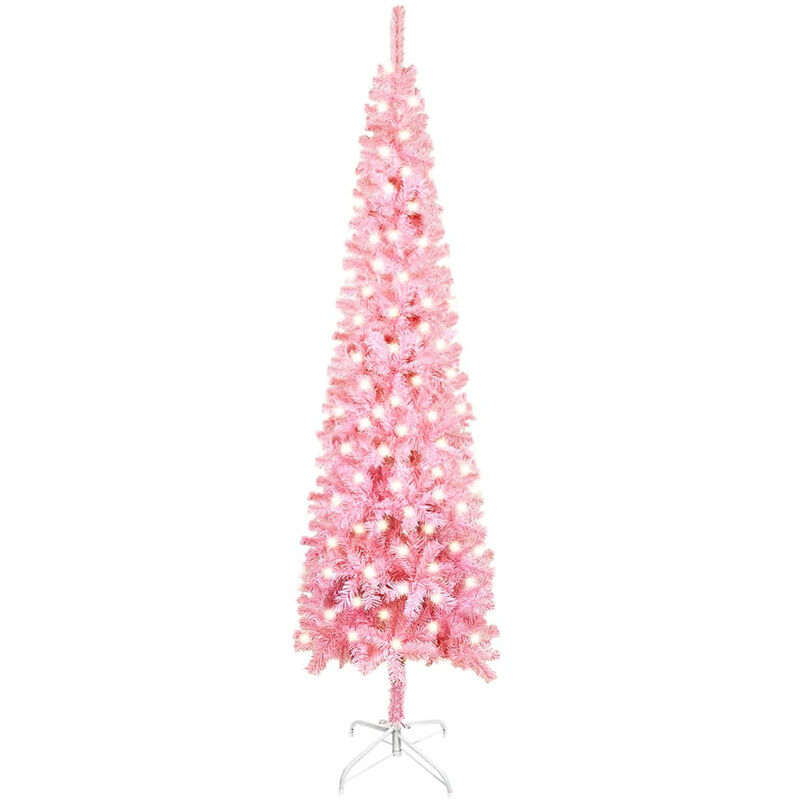 

Happyshopping - arbol de Navidad estrecho con LED rosa 240 cm