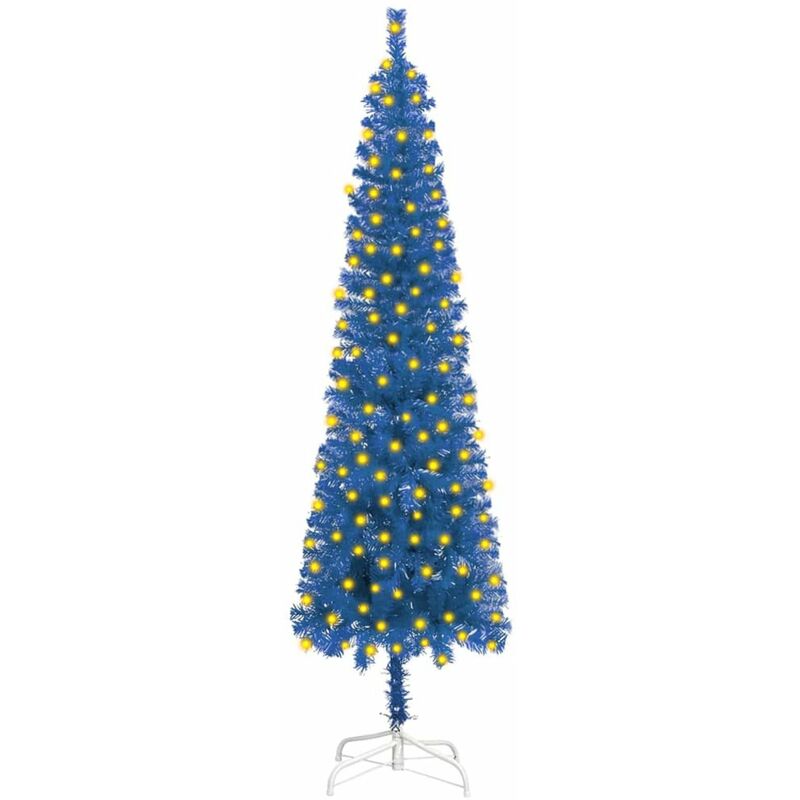 

Happyshopping - arbol de Navidad estrecho con LEDs azul 240 cm