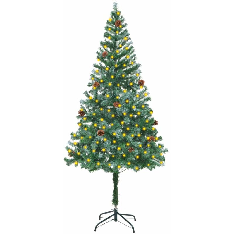 

Happyshopping - arbol de Navidad glaseado con LED y pinas 180 cm