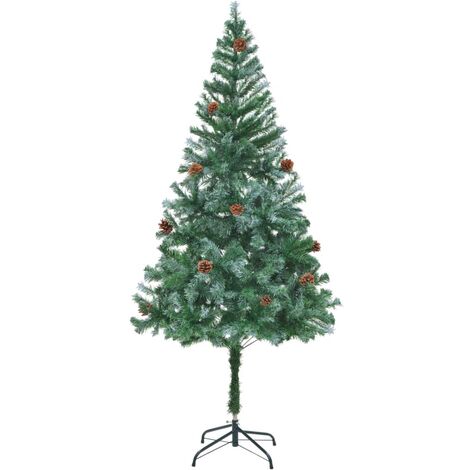 Árbol de Navidad glaseado con piñas 180 cm vidaXL