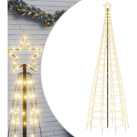Árbol de Navidad LED con estacas 570 LEDs blanco cálido 300 cm vidaXL