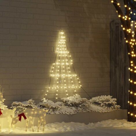 Árbol de Navidad LED con estacas de tierra Cálido 182 cm Metal