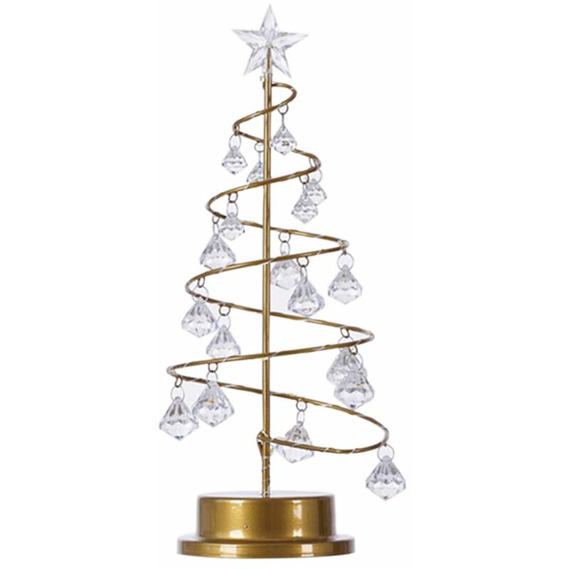 

Happyshopping - arbol de Navidad Led Light Home Party Wedding Festival Decoracion de mesa Lampara decorativa blanca calida con colgante de cristal