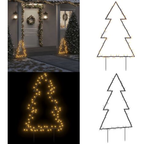 Árbol de Navidad luces decorativas con estacas 80 LED 60 cm - Luces navideñas - Decoración navideña
