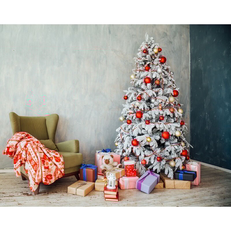 

Árbol de Navidad 'Maria', Alto 240 cm, Blanqueado, Extragrueso, 1376 ramas, 140x140x240 cm
