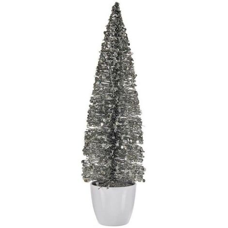 Árbol de Navidad - No especificado - Plateado - Blanco - 10 x 38 x 10 cm