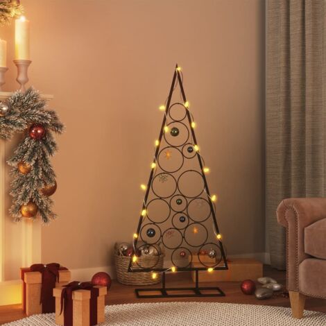 Árbol de Navidad para decoración metal negro 125 cm vidaXL