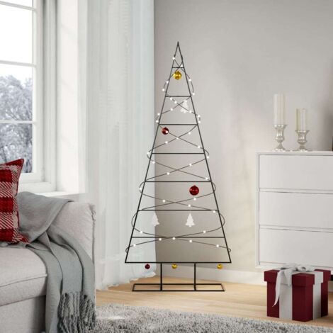 Árbol de Navidad para decoración metal negro 150 cm vidaXL