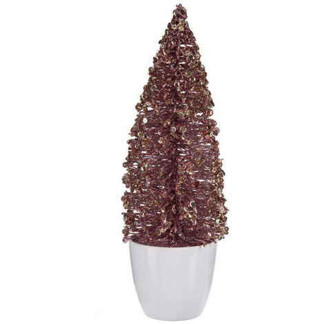 Árbol de Navidad Pequeño Rosa Dorado Plástico 9 x 28 x 9 cm