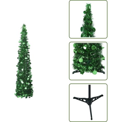 Árbol de Navidad PET - vidaXL Árbol de Navidad artificial emergente PET verde 150 cm - Decoración de Navidad