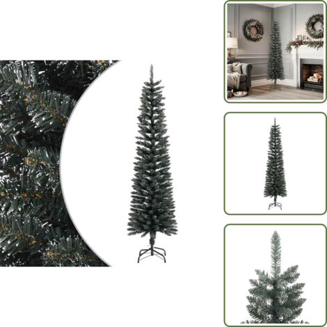Árbol de Navidad PVC - vidaXL Árbol Navidad artificial estrecho con soporte PVC verde 180 cm -