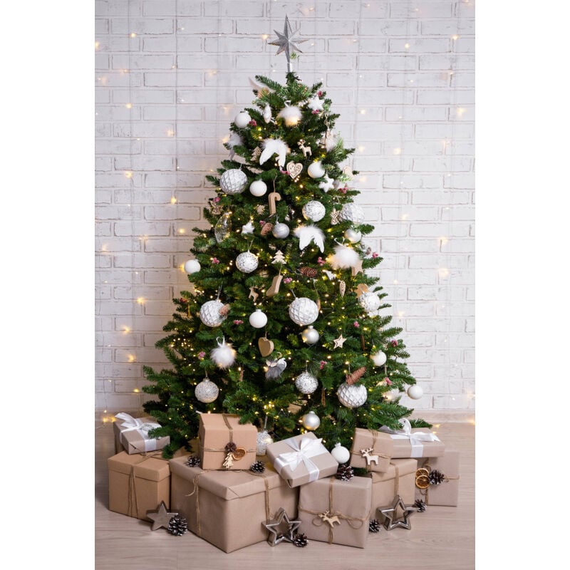 

Árbol de Navidad "Viena", Alto 210 cm, Con piñas incluidas, 1072 ramas no tóxicas, 140x140x210 cm