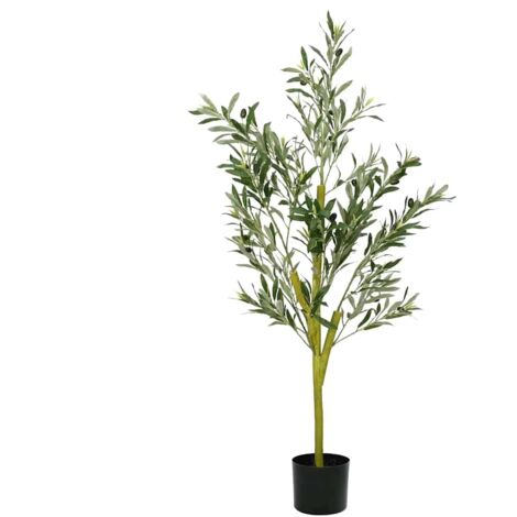 Árbol de olivo artificial con 450 hojas verde 120 cm