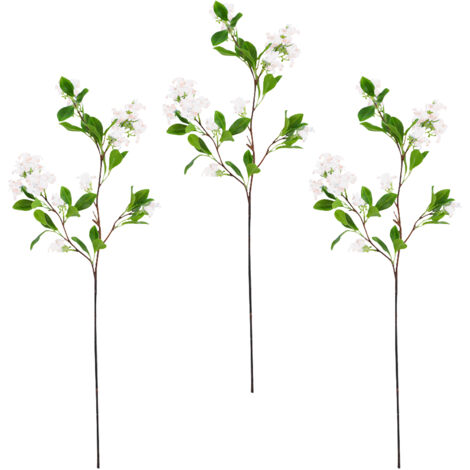 Árbol de osmanto artificial, juego de 3 piezas: ramas decorativas para jardín y hogar, flores artificiales rosas con hojas, para uso interior y exterior.