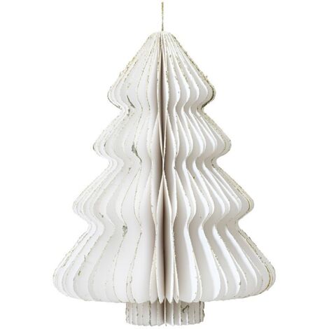 Árbol de papel blanco para colgar, ø30 x 40 cm