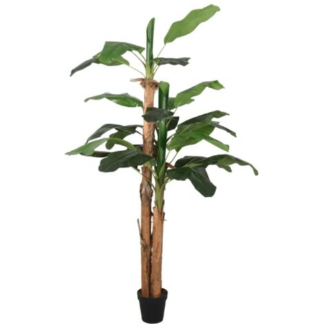 Árbol de plátano artificial 19 hojas verde 180 cm