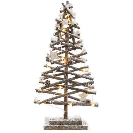 ARBOL DE RATTAN MICRO LED EFECTO NEVADO 25x12x50cm