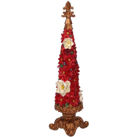 Árbol de resina con flores rojas cm13x13h47,5