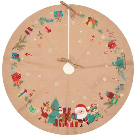 ÁRBOL DE SANTA CLAUS ALFOMBRA DE YUTE D90 - Atmosphera créateur d'intérieur