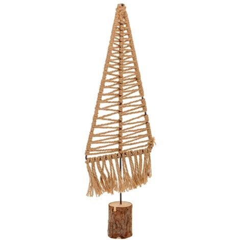 Árbol decorativo de algodón trenzado marrón 15x01x44