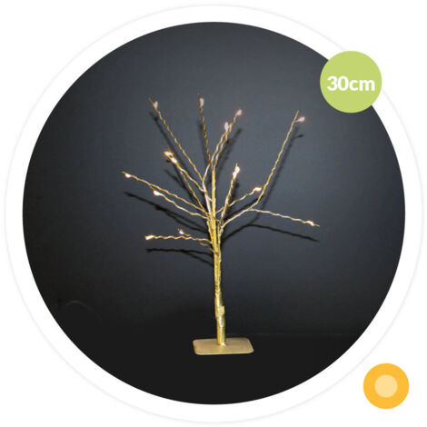 Árbol decorativo LED Cumia 30cm 2xAA Dorado