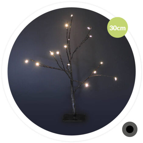 Árbol decorativo LED Cumia 30cm 2xAA Negro