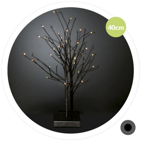 Árbol decorativo LED Cumia 40cm 3xAA Negro