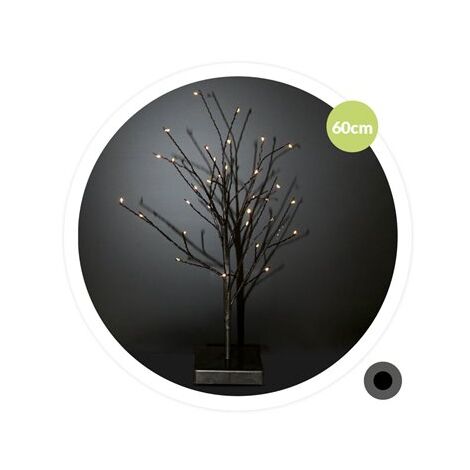 Árbol decorativo LED Cumia 60cm 3xAA Negro