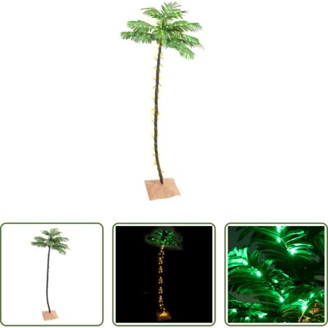 Árbol LED -  Palmera artificial con 136 LED blanco cálido 220 cm