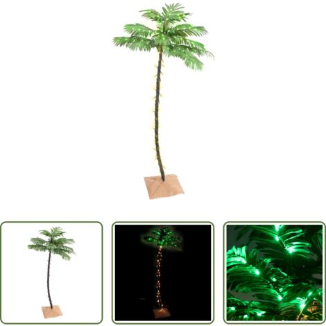 Árbol LED -  Palmera artificial con 96 LED blanco cálido 180 cm