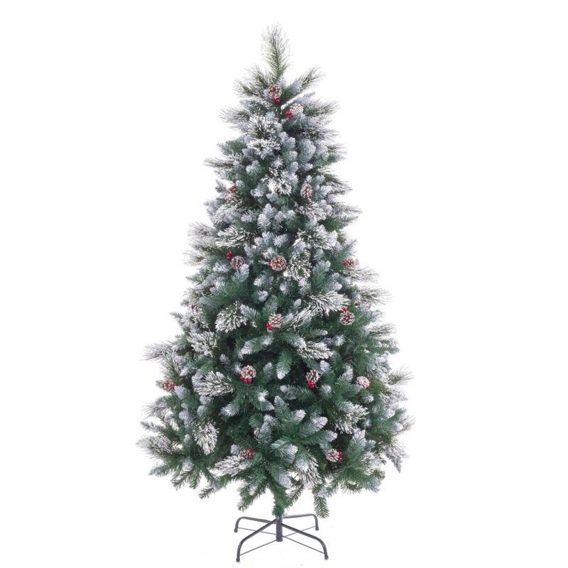 

Árbol de Navidad artificial con 450 ramas blanco y verde deplástico PVC de 150 cm