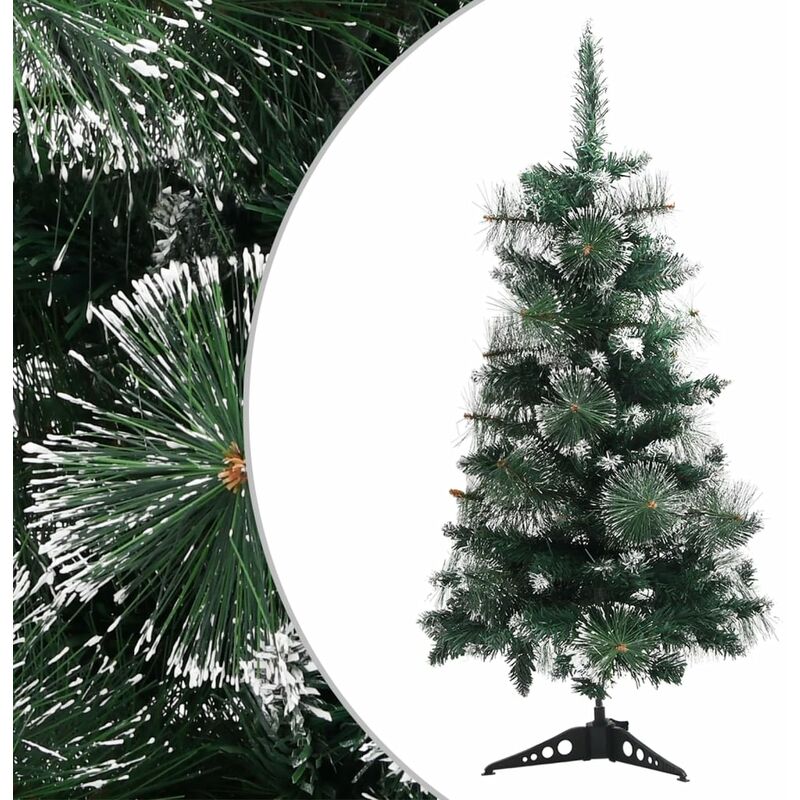 

Árbol Navidad artificial con soporte PVC verde y blanco 90 cm